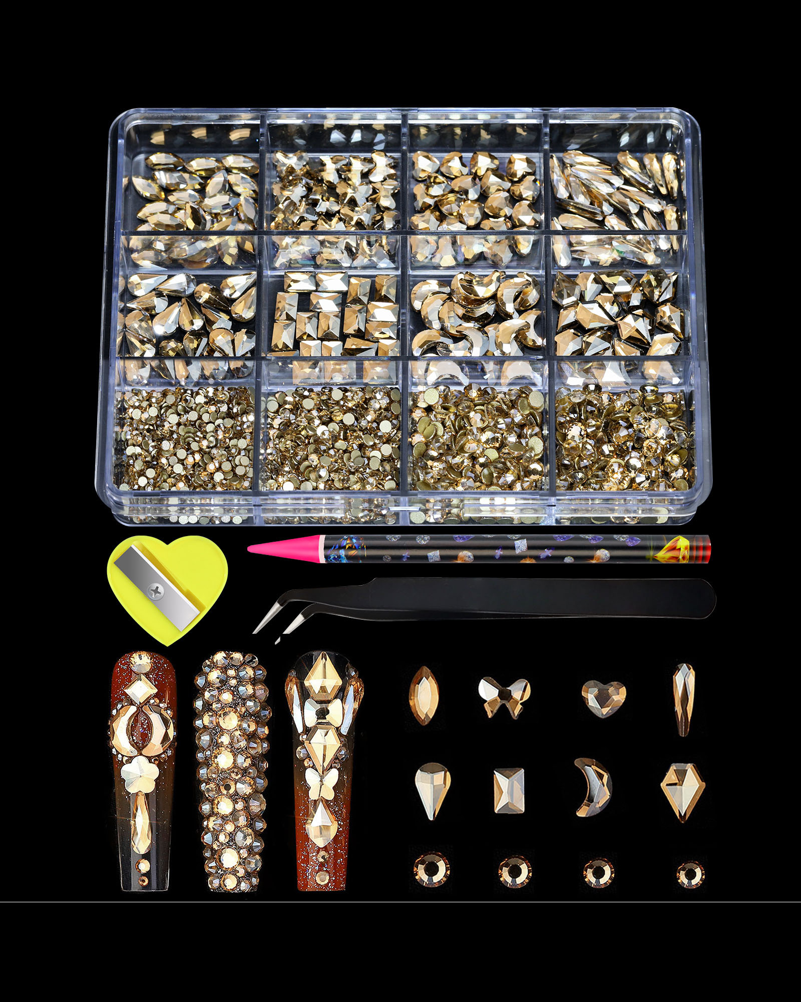 Sparkle Fancy Flat Back Nail Art Diamonds - Image 15