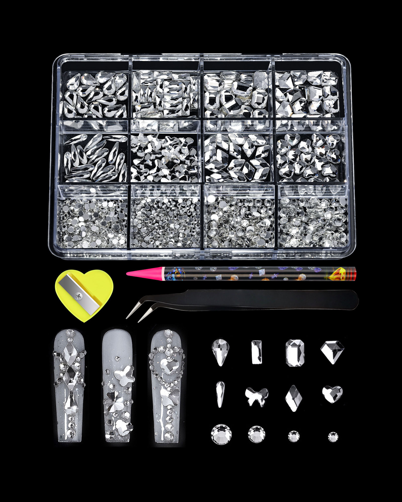 Sparkle Fancy Flat Back Nail Art Diamonds - Image 14