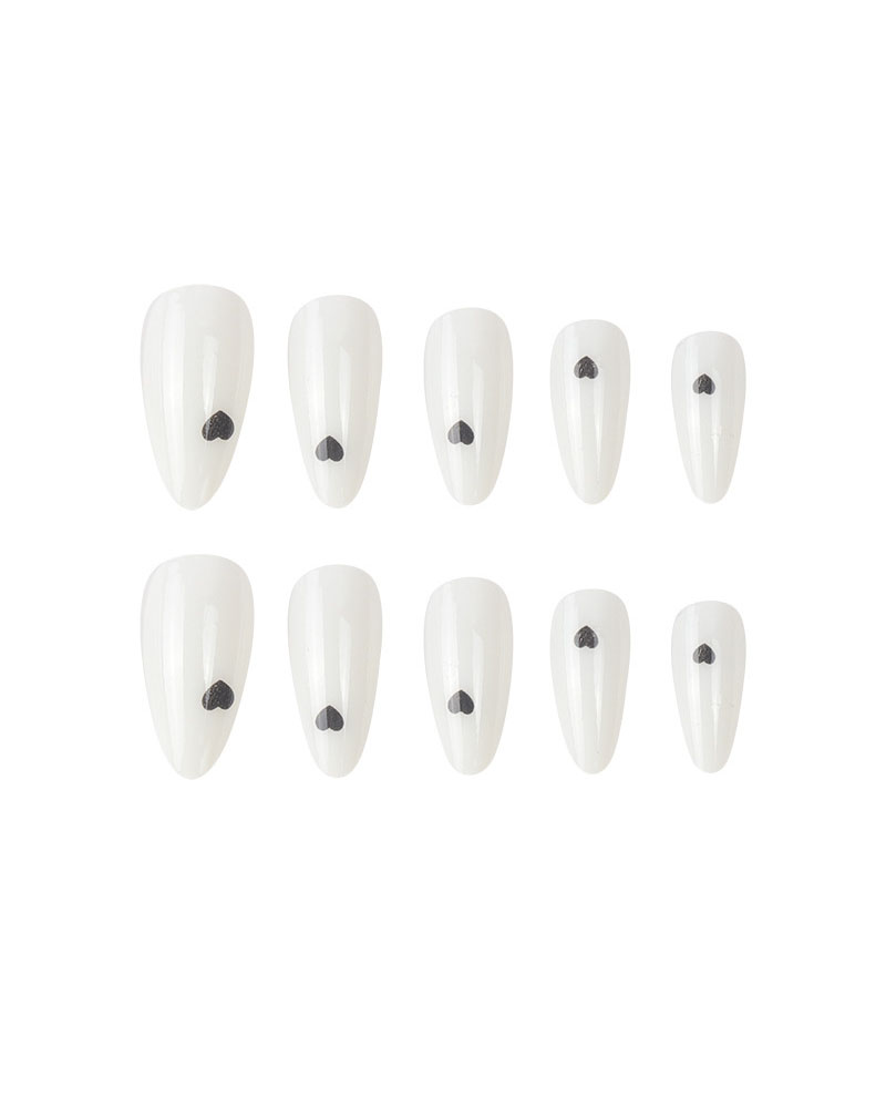 Minimalist Heart Nails Almond Shaped - Image 4