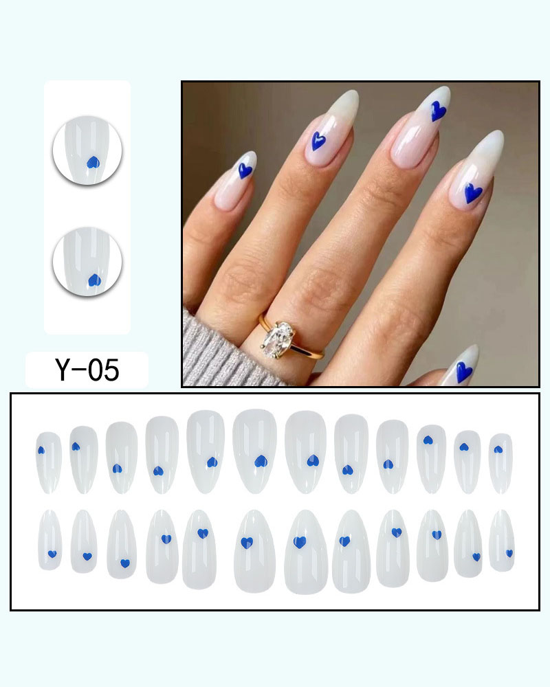 Minimalist Heart Nails Almond Shaped - Image 9
