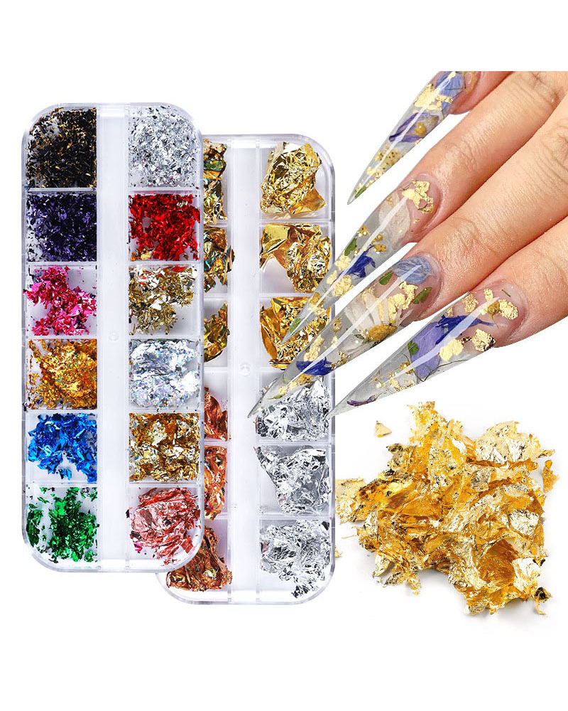 Premium Gold Foil Flakes DIY Manicure Decor - Image 4