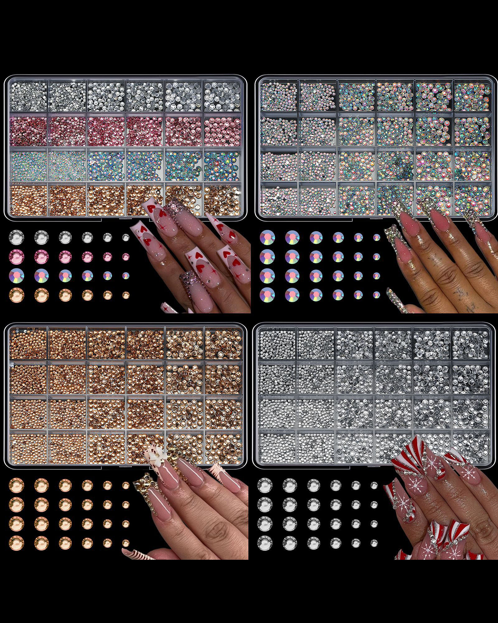 Shiny Colorful Rhinestone Nail Accessories