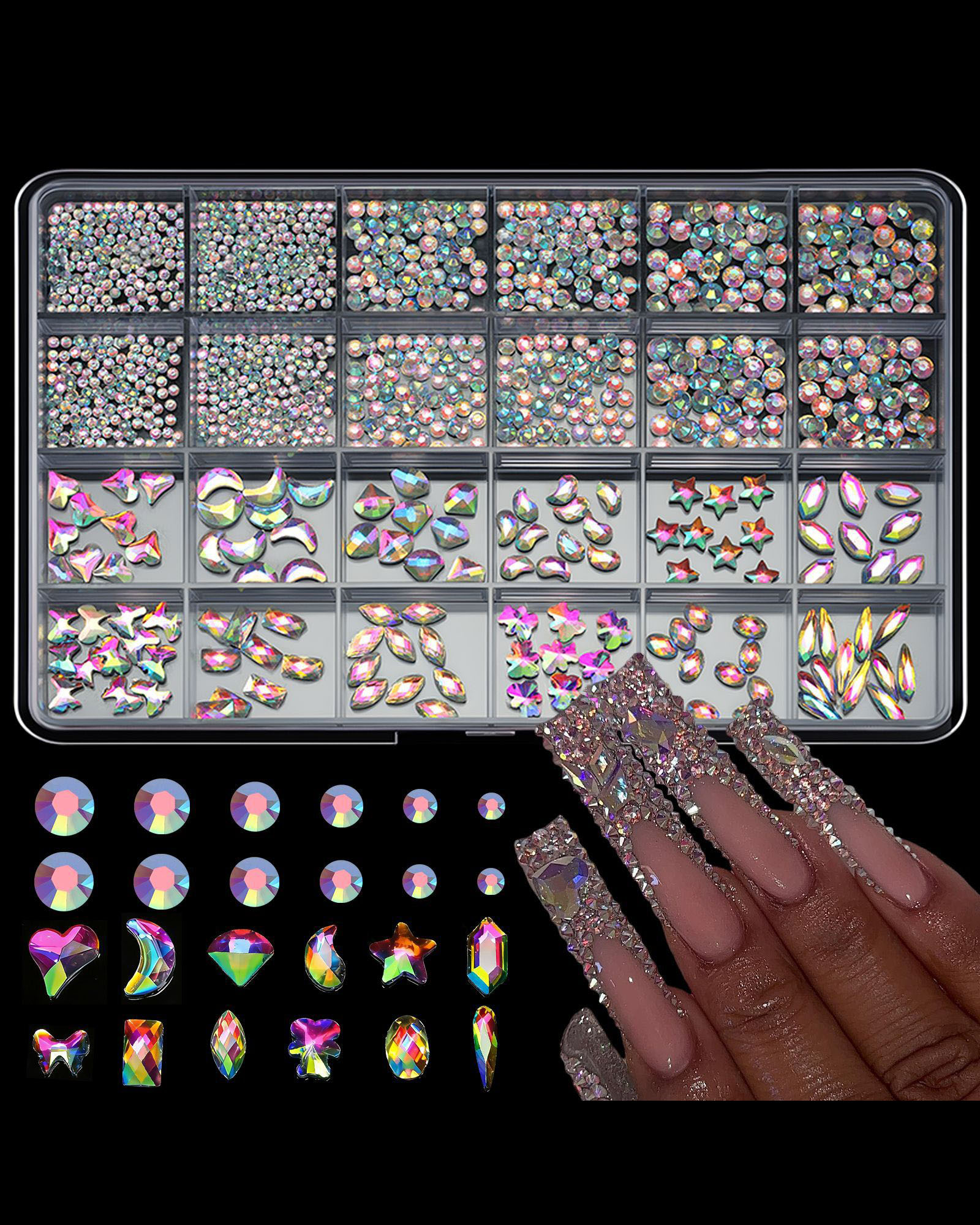 Shiny Colorful Rhinestone Nail Accessories - Image 7