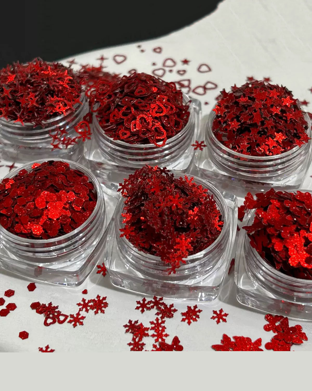 Sparkle Red Sequin Set Accessory for Nail Salon