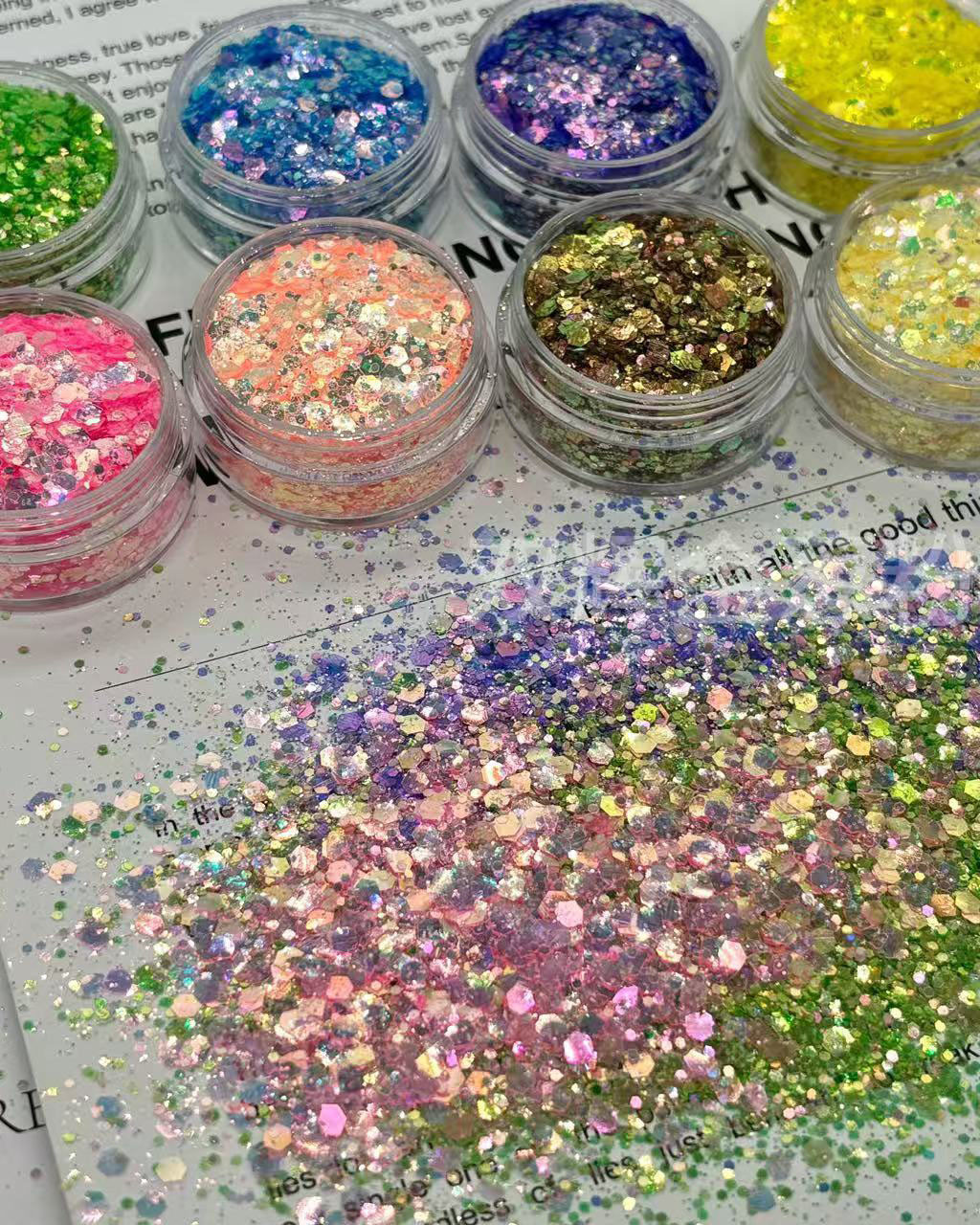 100g Summer Crushed Star Glitter Sequins for Nails - Image 2