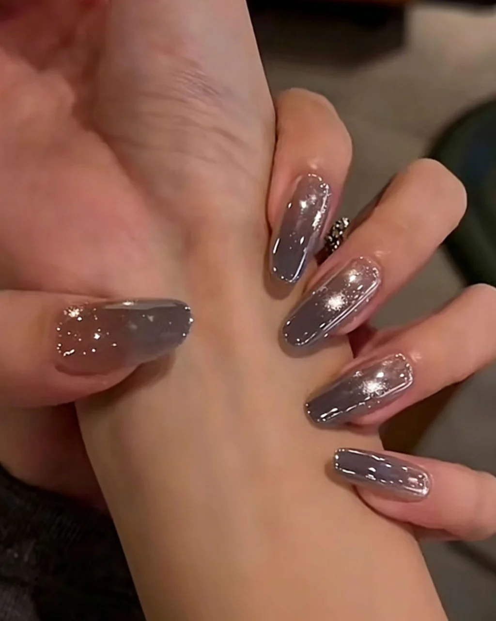 Alternative view of 10Pcs Reusable Sparkle Cat Eye Ombre Nails