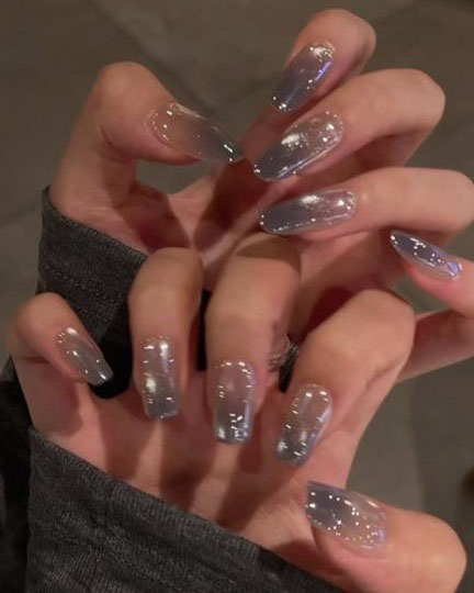10Pcs Reusable Sparkle Cat Eye Ombre Nails - Image 7