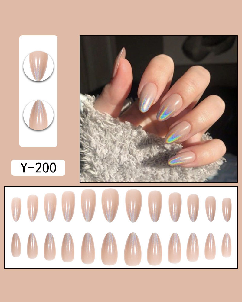 Alternative view of Holographic Ombre Short Nails Almond Shaped