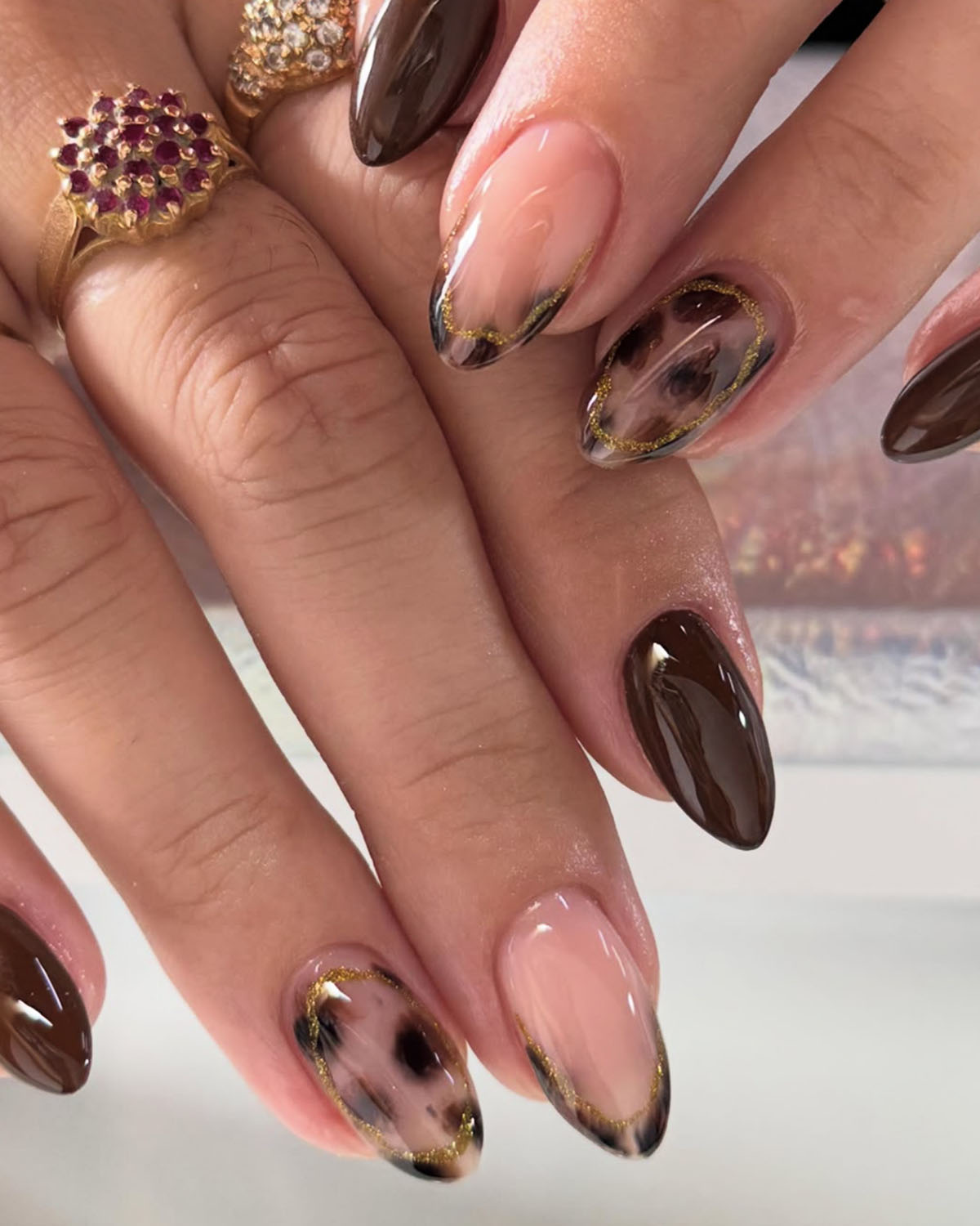leopard print nails short