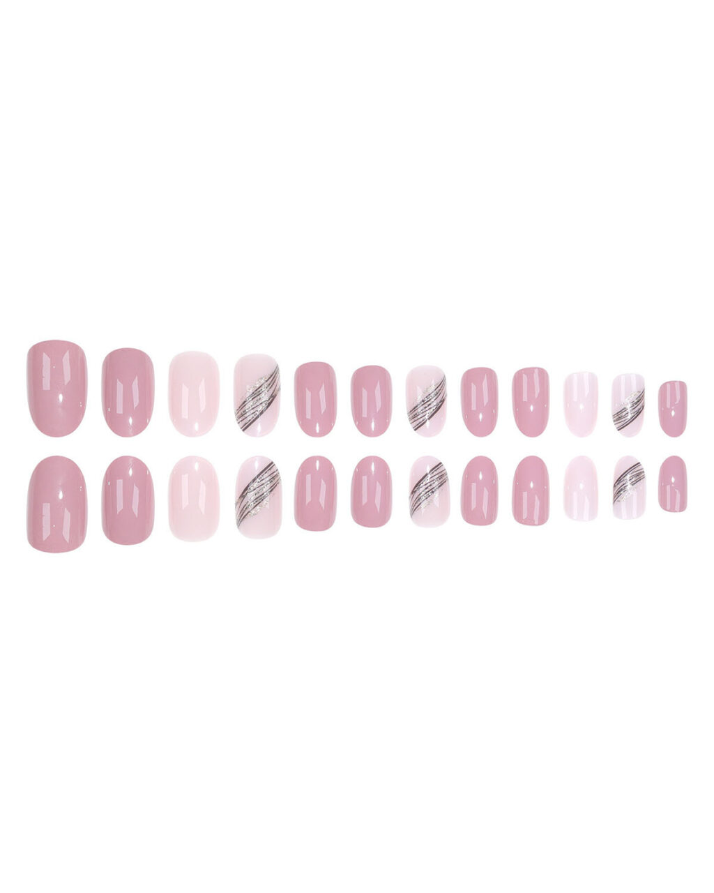 Autumn Winter Nude Nails with Gold Line - Image 5