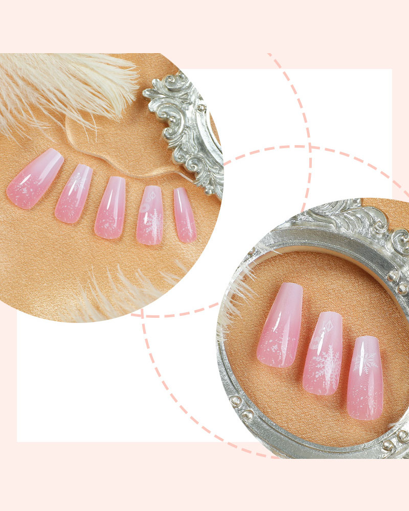 Alternative view of Minimalist Snowflake Coffin Nails Bulk