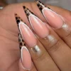 24Pcs Long Stiletto Fake Nails for Fall Winter