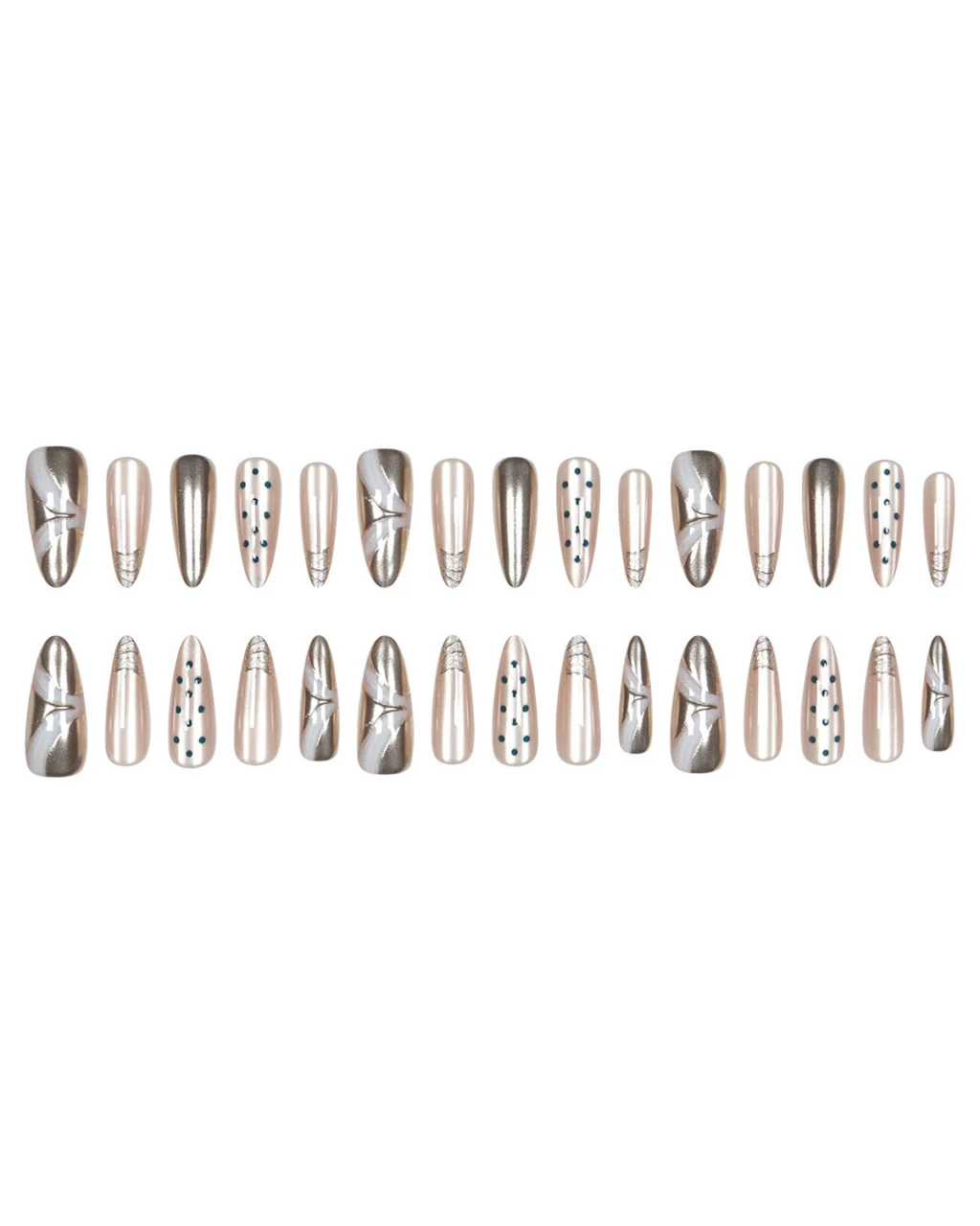 Alternative view of Bright Polka Dot Nails Cat Eye Design